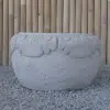 Product image 4 of the product “Balinese style flat round pot, with carving - 60 cm Dia., 35cm Height, Taro sand ”